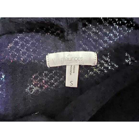 Maurices Straight Neck Waffle Knit Sweater Sz Small Womens Navy Blue Long Sleeve - Picture 5 of 7